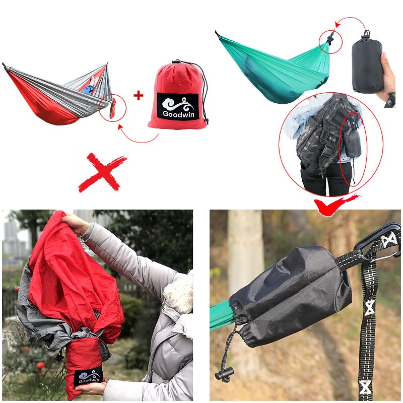Cheap Goat Tents Portable Hammock Outdoor Garden Sports Home Travel Camping Swing Stripe Canvas Hang Bed Hammock Tents 
